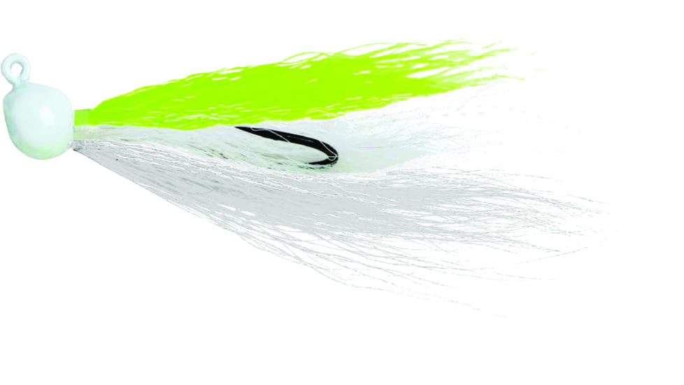 Billy Bay Flounder Fanatic Bucktail Jig, White, 1/2oz, 2 per Pack, 902-2-2-1