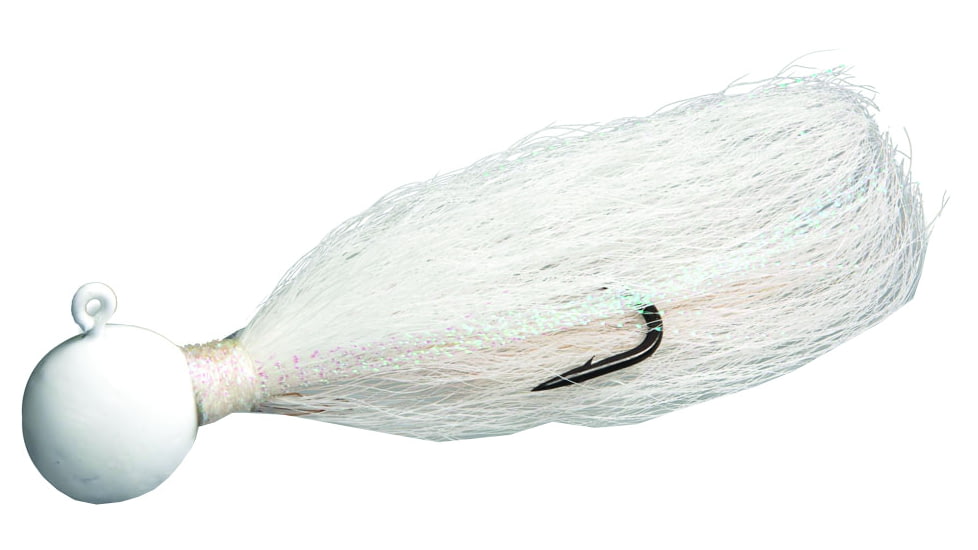Billy Bay Flounder Fanatic Bucktail Jig, White, 2oz, 902-20-1-1