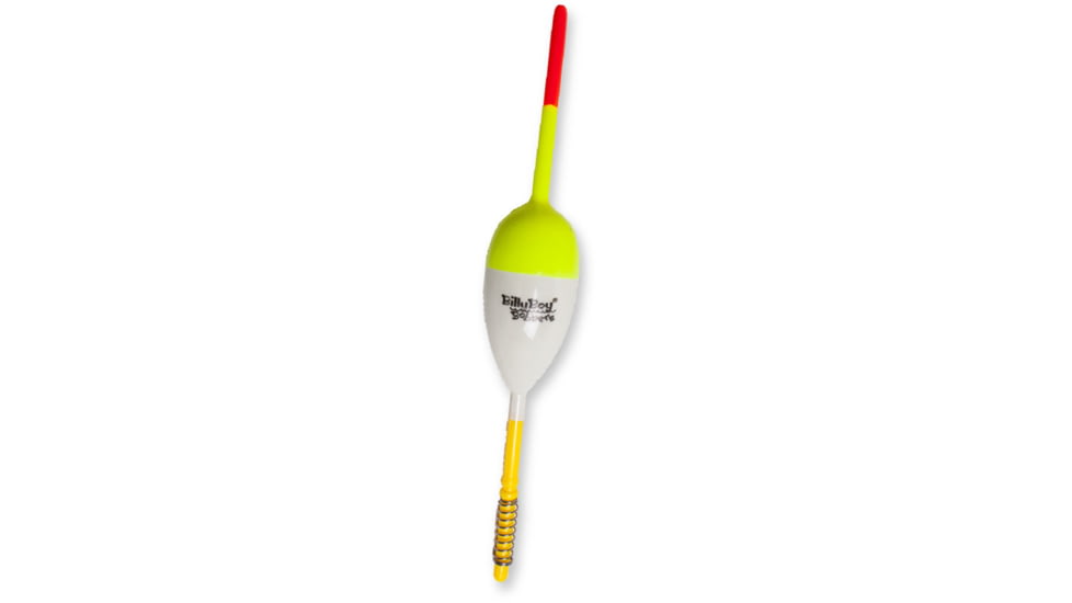 Billy Boy Bobbers Balsa Sprg Unwgt Oval, 2 Pack, White/Chartreuse/Red, 3/4in, M583-SS-W