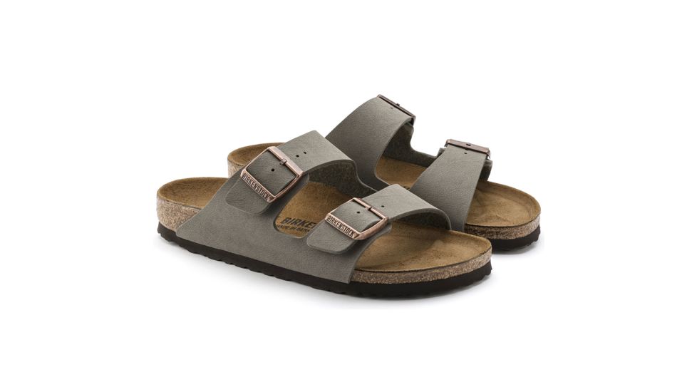 Birkenstock Arizona Birkibuc Cork Footbed Sandal - Womens, Stone Birkibuc, Medium, 45, 151211-45