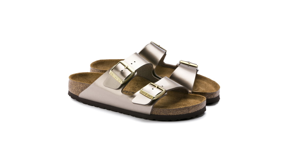 Birkenstock Arizona Birko-Flor Cork-Latex Footbed Sandal, Electric Taupe Burko-Flor, Narrow, 39, 1012972-39