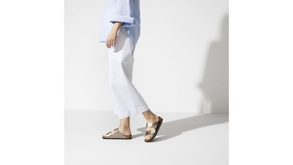 Birkenstock Arizona Birko-Flor Cork-Latex Footbed Sandal, Electric Taupe Burko-Flor, Narrow, 39, 1012972-39