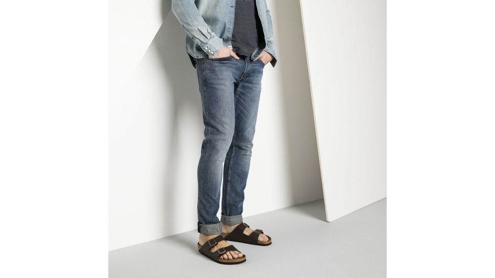 Birkenstock Arizona Birko-Flor Cork-Latex Footbed Sandal - Womens, Dark Brown Birko-Flor, Medium, 45, 51701-45