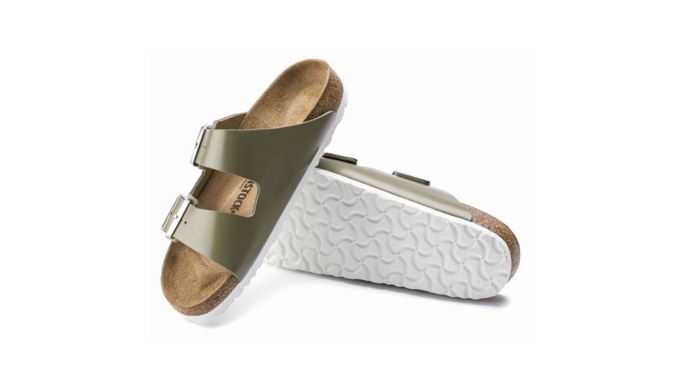 Birkenstock Arizona Leather Anatomically Formed Footbed Sandal, Khaki Leather, Narrow, 37, 1014176-37