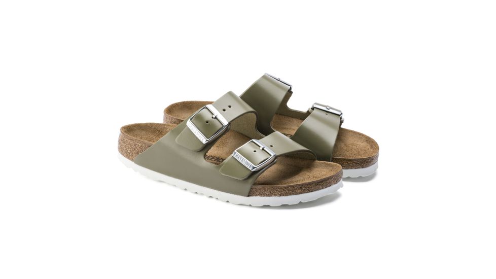 Birkenstock Arizona Leather Anatomically Formed Footbed Sandal, Khaki Leather, Narrow, 37, 1014176-37