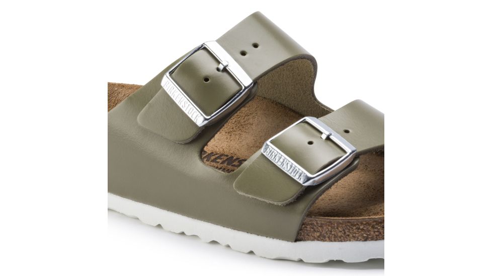 Birkenstock Arizona Leather Anatomically Formed Footbed Sandal, Khaki Leather, Narrow, 37, 1014176-37