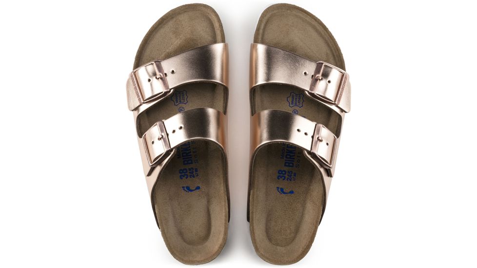 Birkenstock Arizona Metallic Soft Footbed Sandal - Womens-Copper-Narrow-40