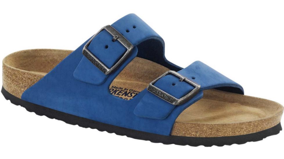 Birkenstock Arizona Nubuck Soft Footbed Sandal - Women's-Blue-Narrow-37