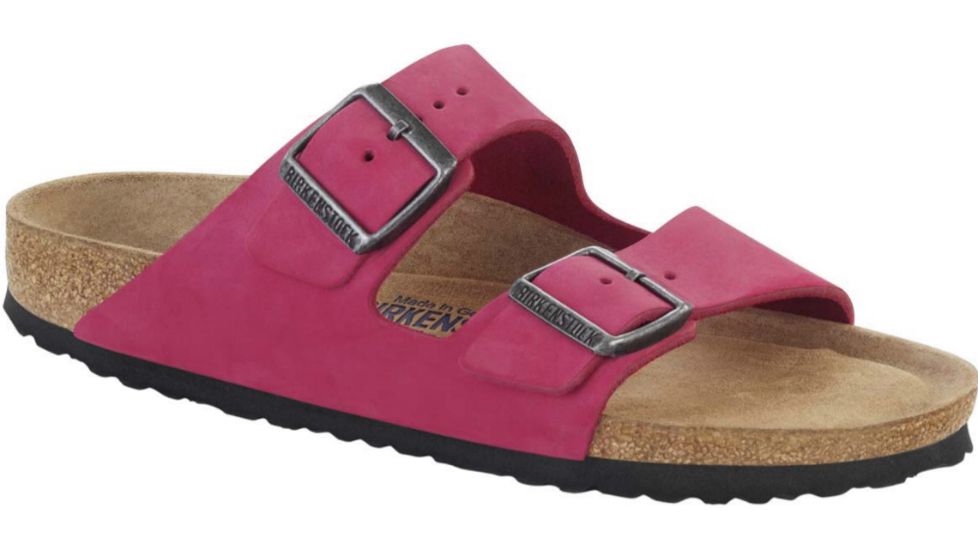 Birkenstock Arizona Nubuck Soft Footbed Sandal - Women's-Pink-Narrow-37