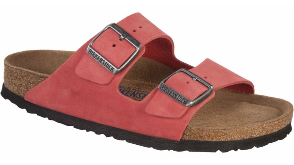 Birkenstock Arizona Nubuck Soft Footbed Sandal - Womens-Tea Rose-Medium-40