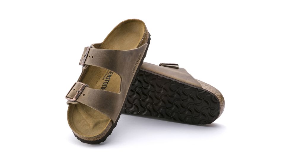 Birkenstock Arizona Oiled Leather Cork-Latex Footbed Sandals, Tobacco Oiled Leather, Narrow, 37, 352203-37