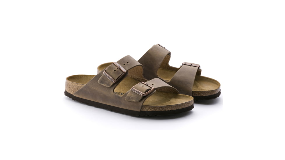 Birkenstock Arizona Oiled Leather Cork-Latex Footbed Sandals, Tobacco Oiled Leather, Narrow, 37, 352203-37