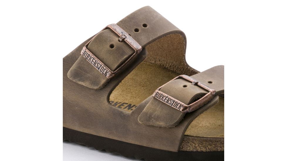 Birkenstock Arizona Oiled Leather Cork-Latex Footbed Sandals, Tobacco Oiled Leather, Narrow, 37, 352203-37