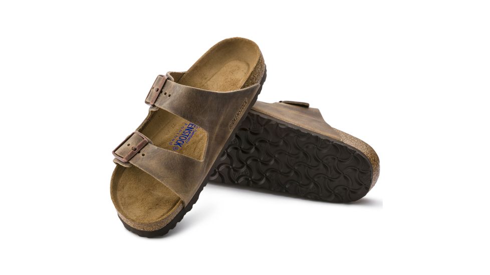 Birkenstock Arizona Soft Footbed Oiled Nubuck Leather Sandals, Tobacco Brown, Narrow, 37, 552813-37