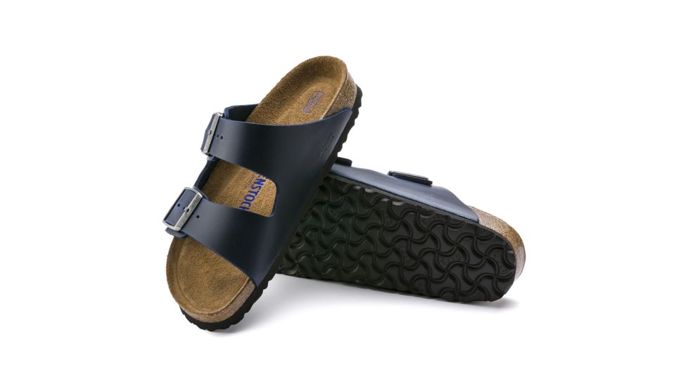 Birkenstock Arizona Soft Footbed Oiled Nubuck Leather Sandals - Womens, Blue Oild Leather, Medium, 45, 1013643-45