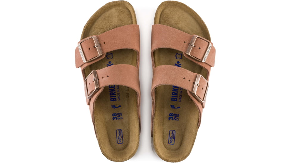 Birkenstock Arizona Soft Footbed Suede Leather Sandals - Womens, Earth Red, 36, 1015888-N-36