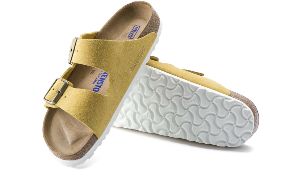 Birkenstock Arizona Soft Footbed Suede Leather Sandals - Womens, Ochre, 39, 1015889-R-39