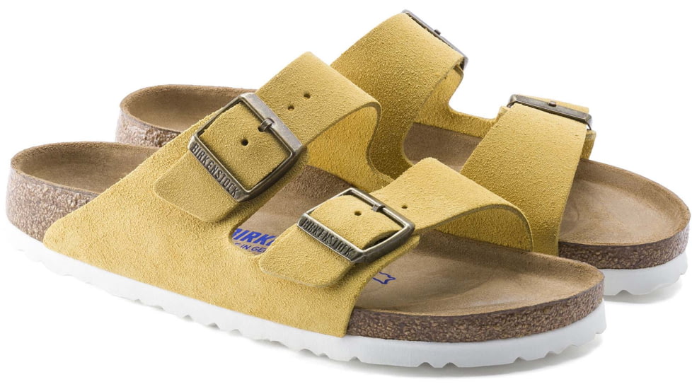 Birkenstock Arizona Soft Footbed Suede Leather Sandals - Womens, Ochre, 39, 1015889-R-39