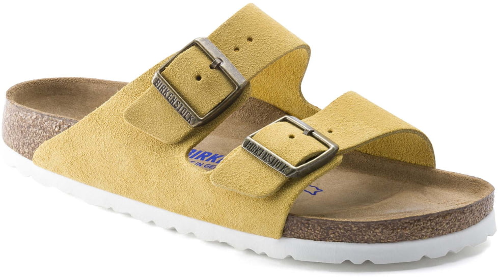 Birkenstock Arizona Soft Footbed Suede Leather Sandals - Womens, Ochre, 39, 1015889-R-39