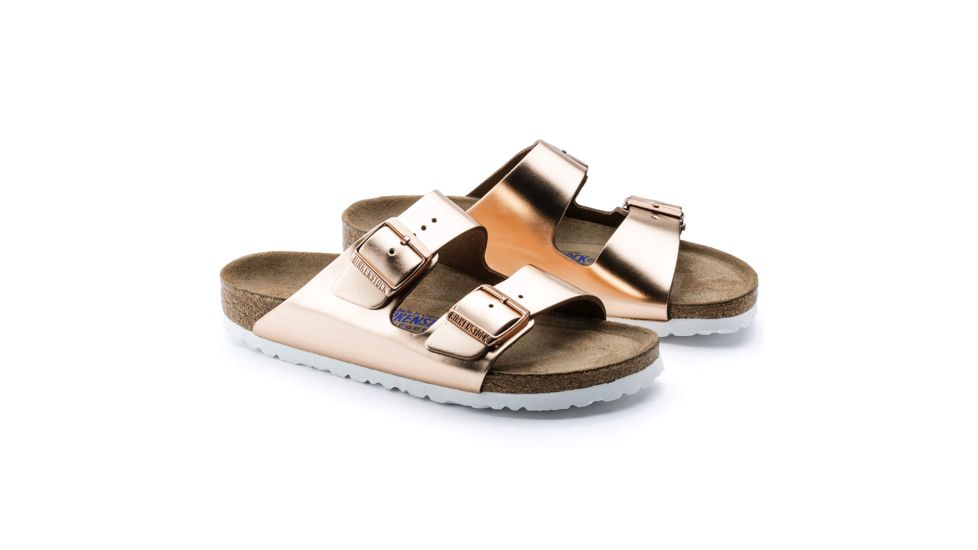 Birkenstock Arizona Soft Footbed - Womens, Metallic Copper Leather, 37, 1005960-1005960-37