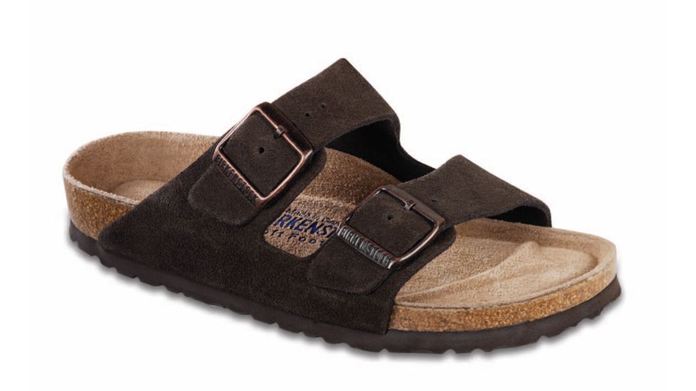 Birkenstock Arizona Suede Soft Footbed Sandal - Womens-Mocha-Medium-42