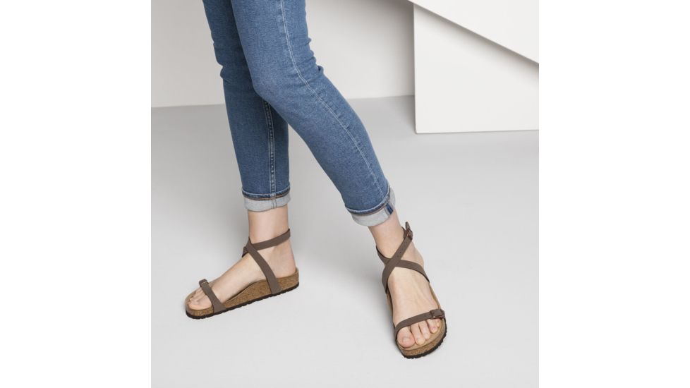 Birkenstock Daloa Birkibuc Cork-Latex Footbed Sandals - Womens, Mocha Birkibuc, Narrow, 38, 1006254-38