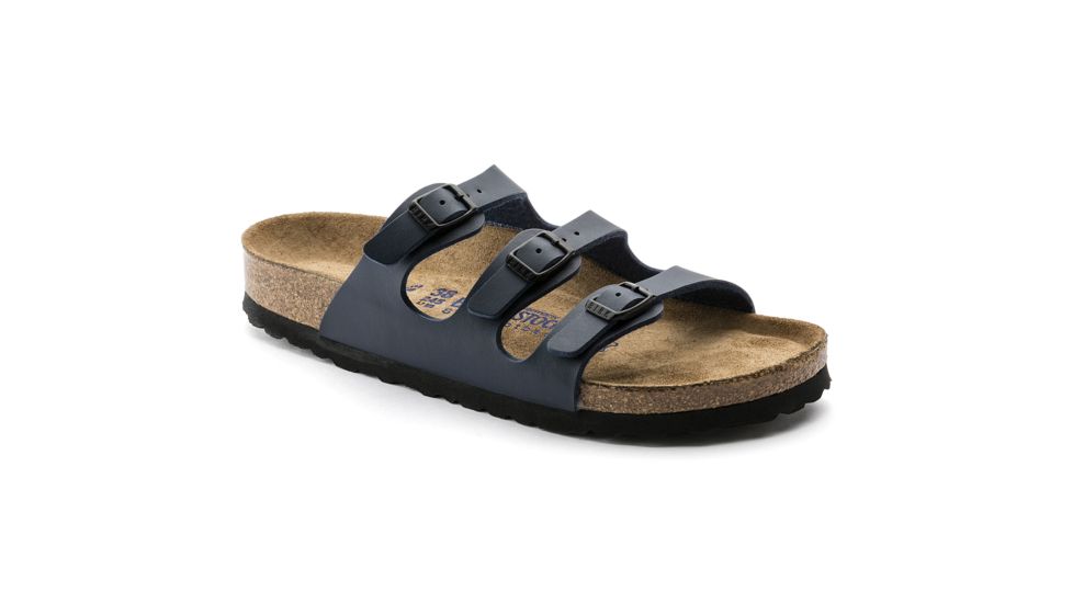 Birkenstock Florida Soft Footbed Birko-Flor Sandals - Womens, Blue Birko-Flor, Medium, 41, 554711-41