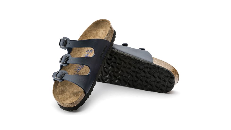 Birkenstock Florida Soft Footbed Birko-Flor Sandals - Womens, Blue Birko-Flor, Medium, 41, 554711-41