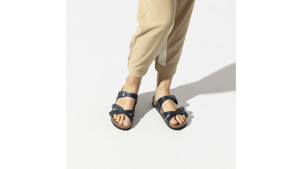 Birkenstock Franca Oiled Leather Sandals - Womens, Blue, 38, 1015932-R-38