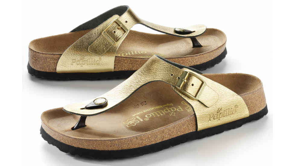 Birkenstock Gizeh Leather Sandal - Women's-Metallic Gold-Medium-37
