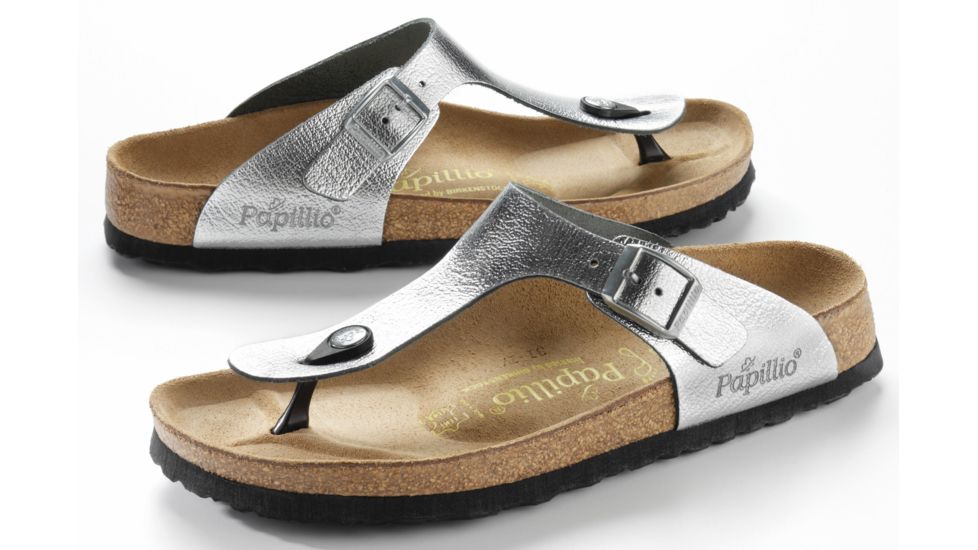 Birkenstock Gizeh Leather Sandal - Women's-Metallic Silver-Medium-42