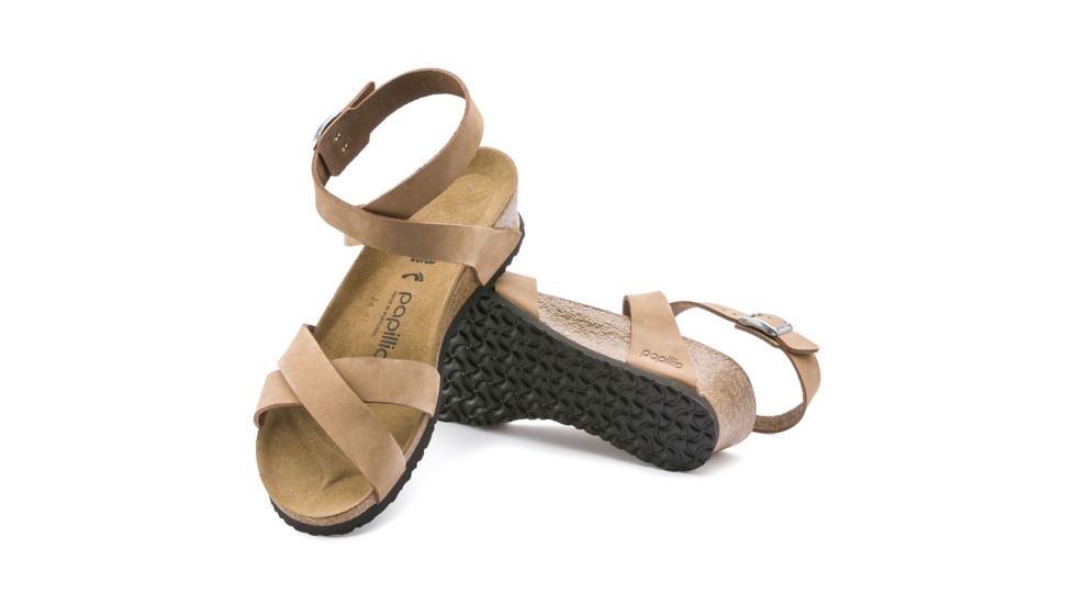 Birkenstock Lola Nubuck Leather Cork-Latex Footbed Sandals - Womens, Sand, Narrow, 40, 1013573-40