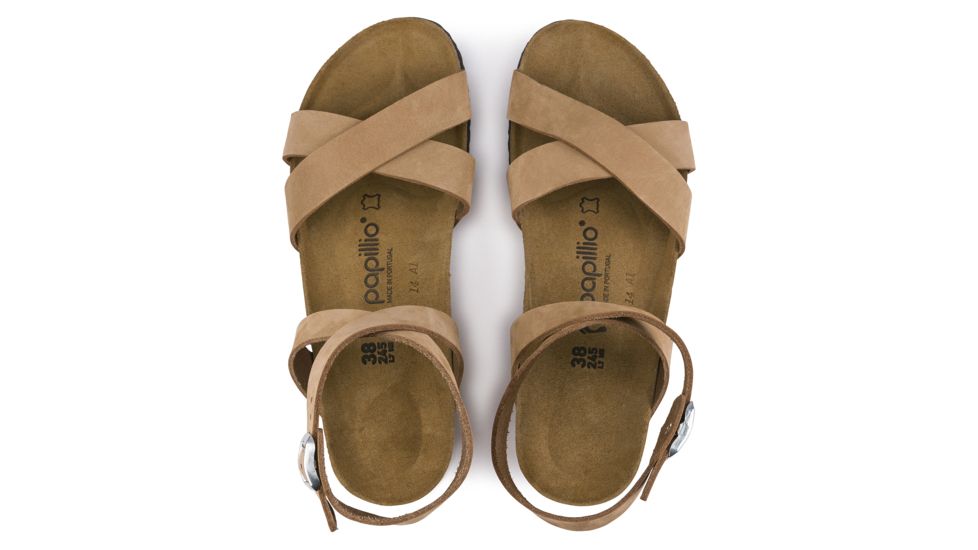 Birkenstock Lola Nubuck Leather Cork-Latex Footbed Sandals - Womens, Sand, Narrow, 40, 1013573-40