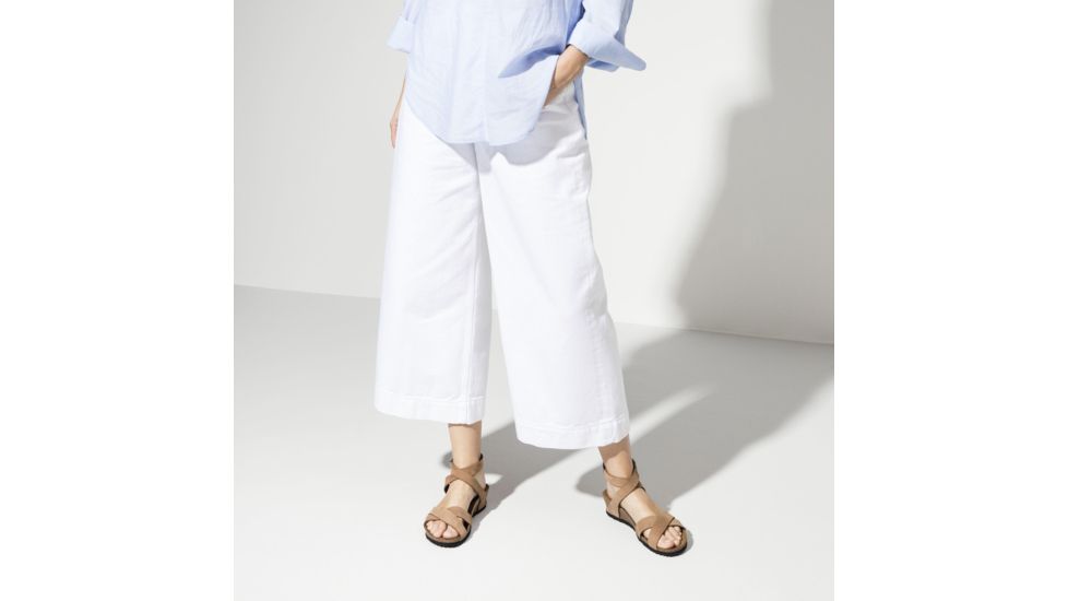 Birkenstock Lola Nubuck Leather Cork-Latex Footbed Sandals - Womens, Sand, Narrow, 40, 1013573-40