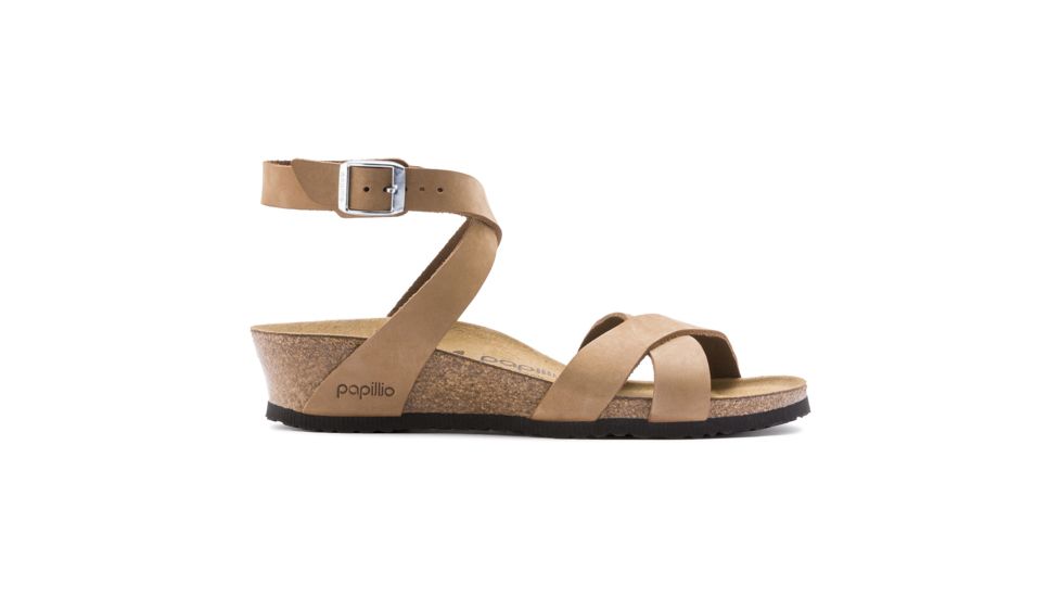 Birkenstock Lola Nubuck Leather Cork-Latex Footbed Sandals - Womens, Sand, Narrow, 40, 1013573-40