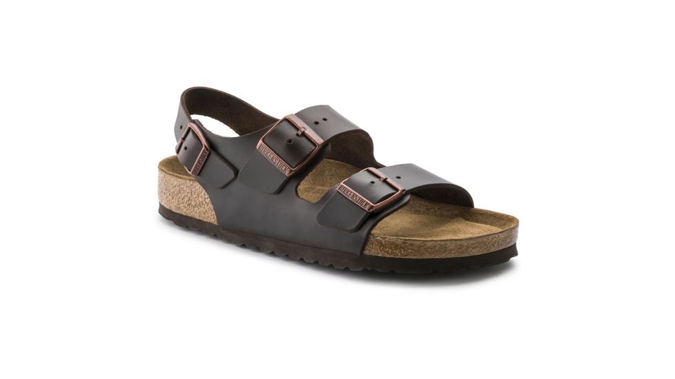 Birkenstock Milano Soft Footbed Smooth Leather Sandals - Womens, Brown Amalfi Leather, Medium, 37, 234541-37