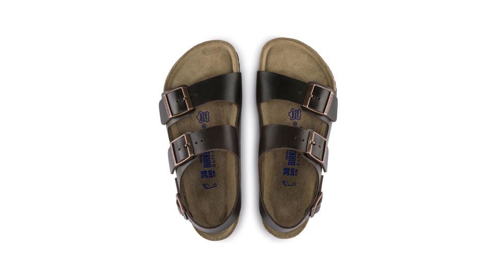 Birkenstock Milano Soft Footbed Smooth Leather Sandals - Womens, Brown Amalfi Leather, Medium, 37, 234541-37