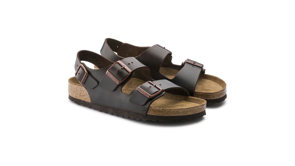 Birkenstock Milano Soft Footbed Smooth Leather Sandals - Womens, Brown Amalfi Leather, Medium, 37, 234541-37