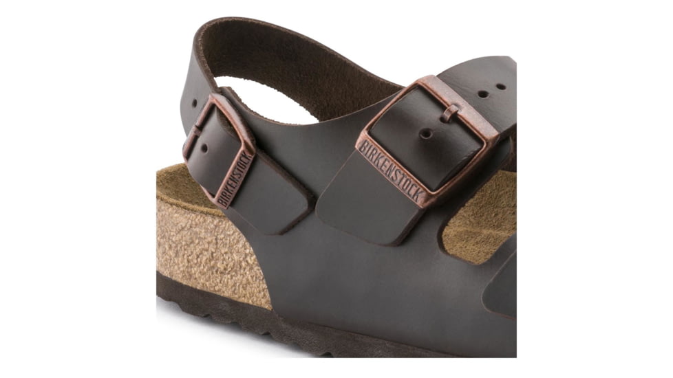 Birkenstock Milano Soft Footbed Smooth Leather Sandals - Womens, Brown Amalfi Leather, Medium, 37, 234541-37