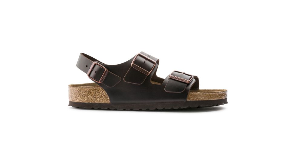 Birkenstock Milano Soft Footbed Smooth Leather Sandals - Womens, Brown Amalfi Leather, Medium, 37, 234541-37