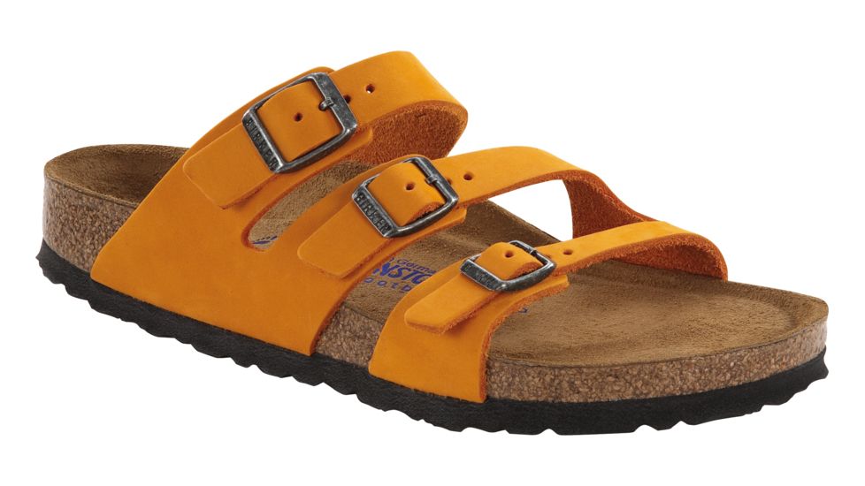 Birkenstock Orlando Nubuck Soft Footbed Sandal - Women's-Orange-Narrow-41