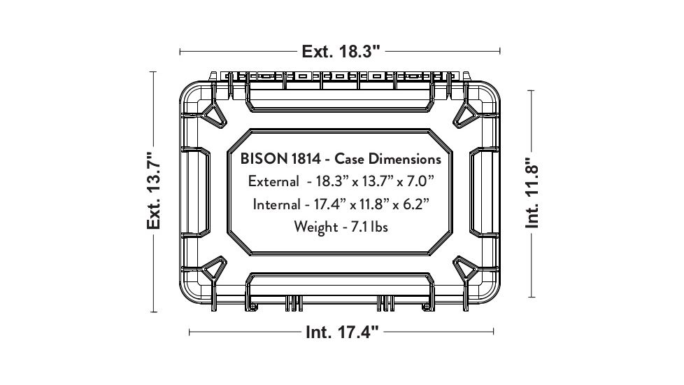Bison Coolers 1412 Medium Hard Case, Black 210201