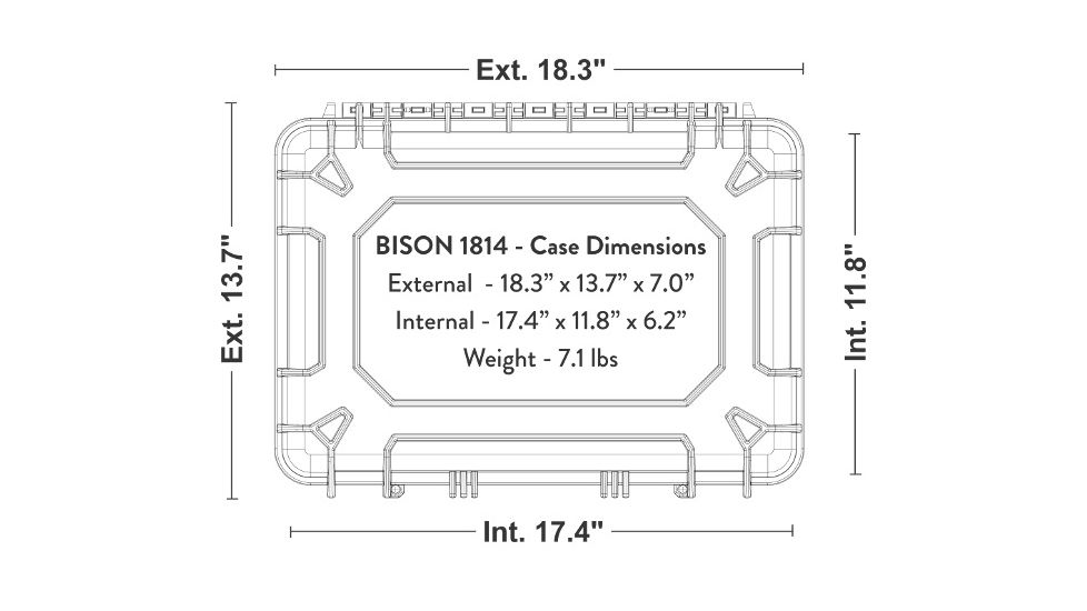 Bison Coolers 1814 Medium Hard Case, Black 210301