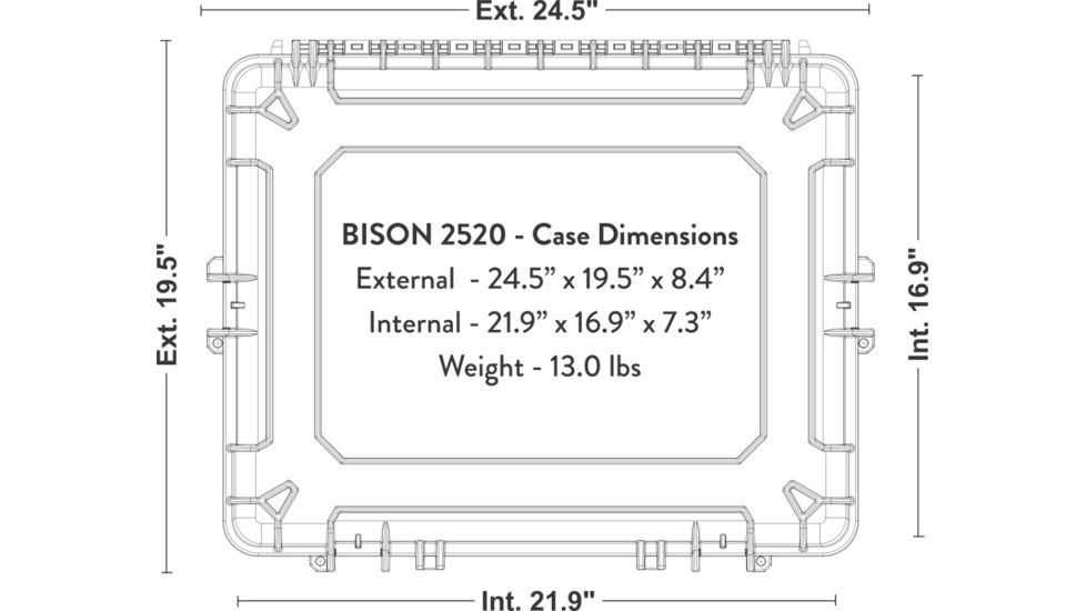 Bison Coolers 2520 Large Hard Case, Sand 210402