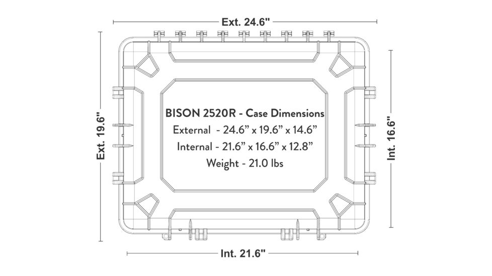 Bison Coolers 2520R XL Roller Hard Case, Black 210501