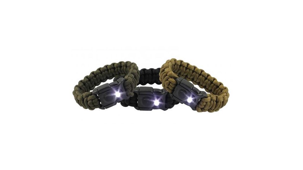 Bison Designs BUKaLITE Survival Bracelet-White LED-Black-Medium