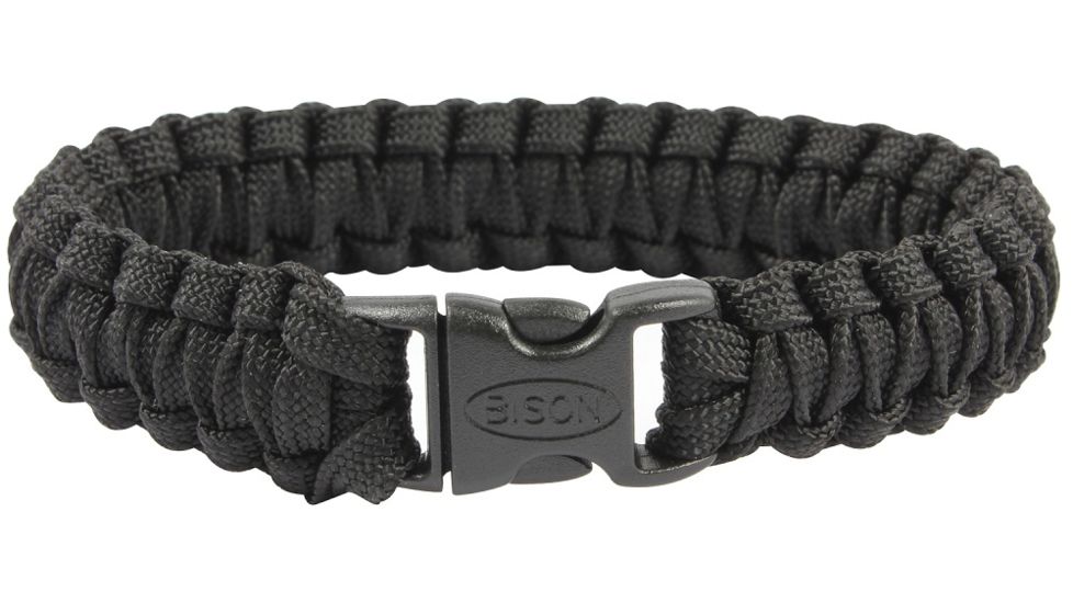 Bison Designs Coreless Side Release Survival Bracelet-Cobra-Black-Medium