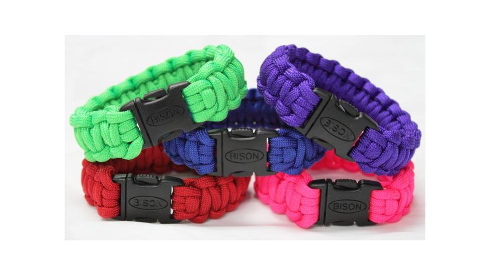 Bison Paracord Side Release Survival Bracelet-Cobra-Sun Tone Assorted-Small
