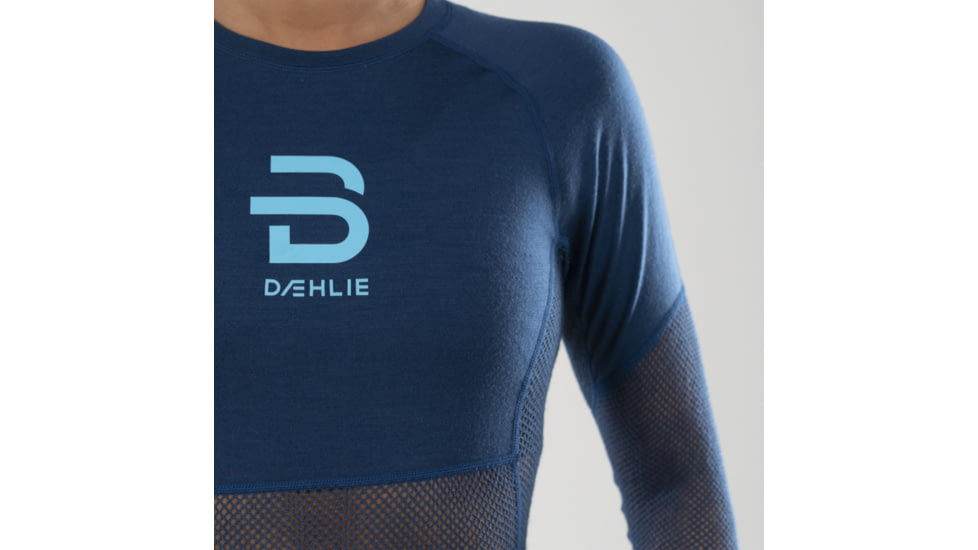 Bjorn Daehlie Airnet Wool Long Sleeve Baselayer - Womens, Estate Blue, Small, 332996-25300-S