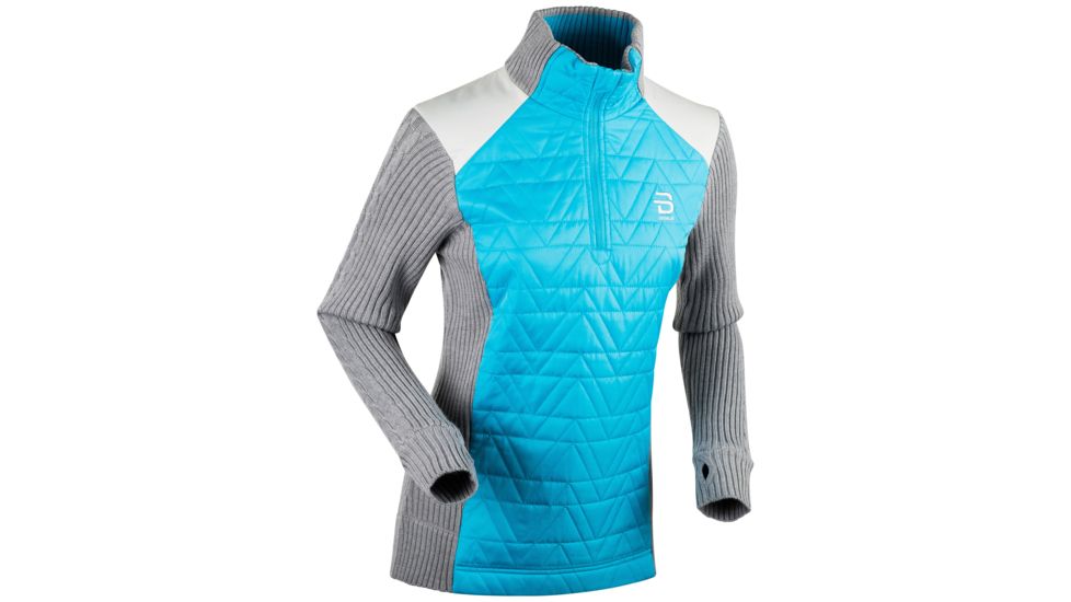 Bjorn Daehlie Half Zip Comfy Sweater - Womens, Light Grey Melange, Medium, 332025-93501-M